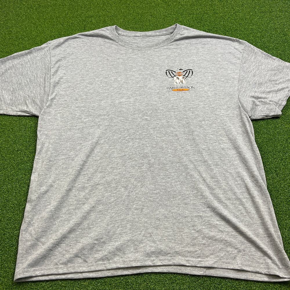 Vintage Gray Harley Davidson Tampa Bay 25th Anniversary T-Shirt Sz XL